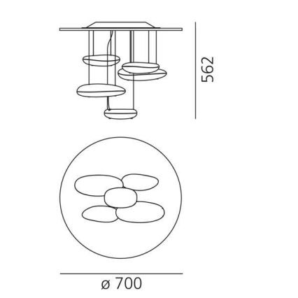 Artemide 1476110A - LED Dimmable surface-mounted chandelier MERCURY LED/29W/230V 3000K