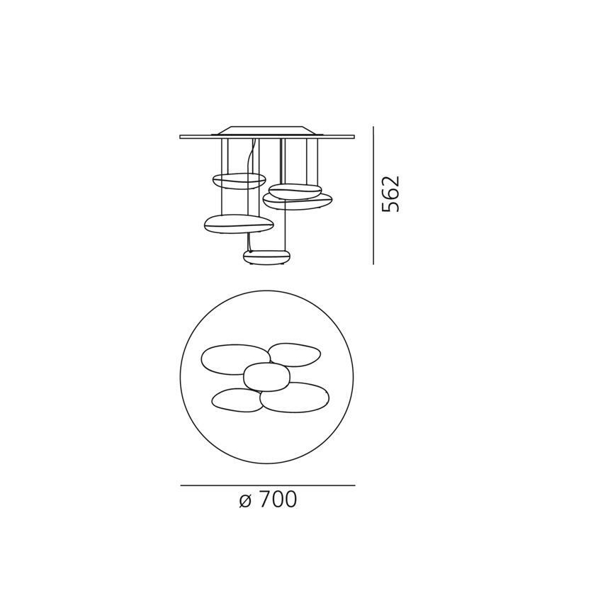 Artemide 1476110A - LED Dimmable surface-mounted chandelier MERCURY LED/29W/230V 3000K
