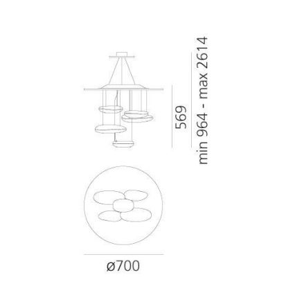 Artemide 1477110A - LED Dimmable chandelier on a string MERCURY LED/29W/230V 3000K