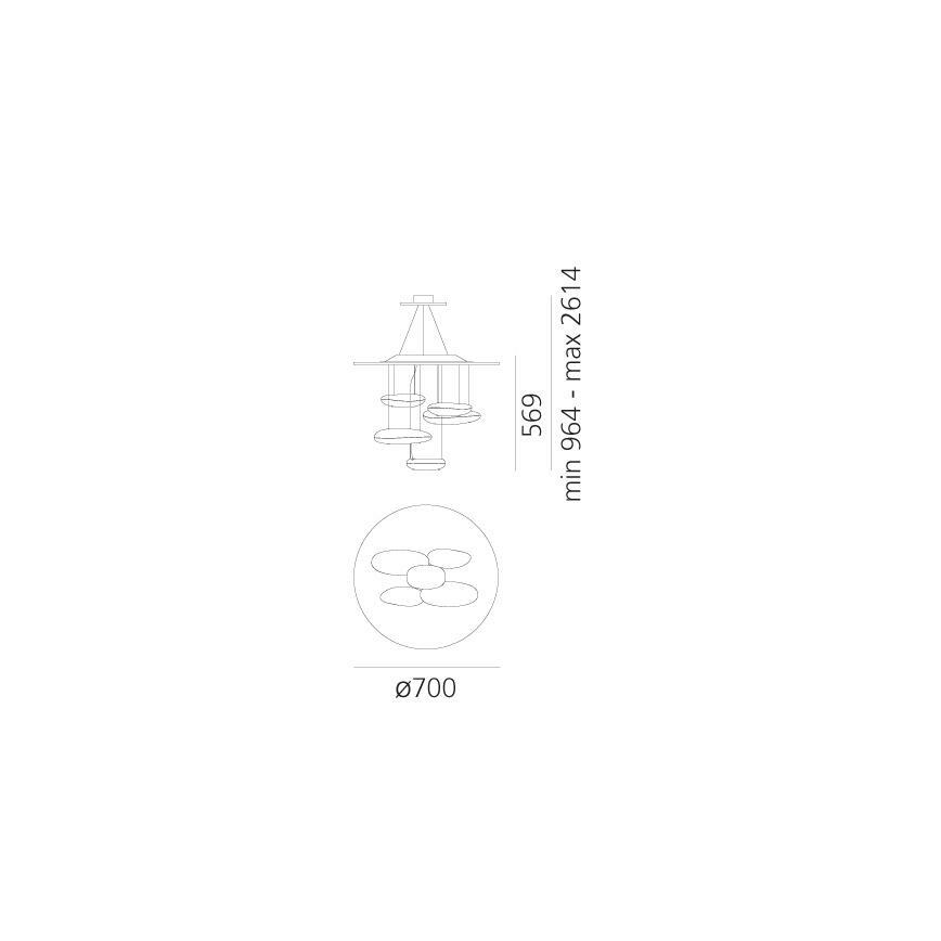 Artemide 1477110A - LED Dimmable chandelier on a string MERCURY LED/29W/230V 3000K