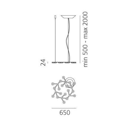 Artemide 1575050APP - LED Dimmable chandelier on a string NET LED/43W/230V d. 65 cm 3000K