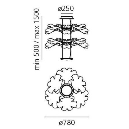 Artemide 1628110APP - LED Dimmable chandelier on a string CHLOROPHILIA LED/44W/230V 3000K