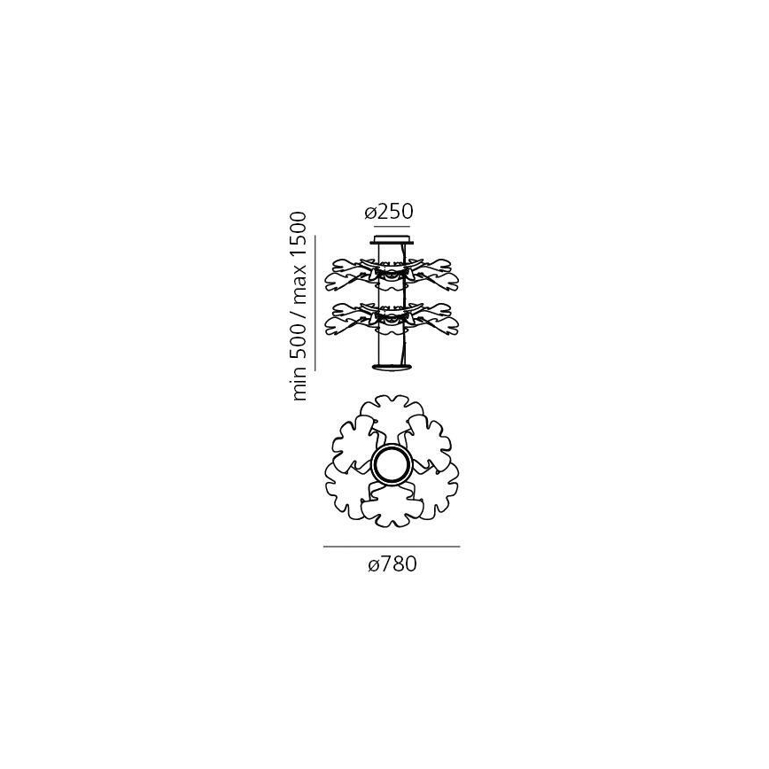 Artemide 1628110APP - LED Dimmable chandelier on a string CHLOROPHILIA LED/44W/230V 3000K