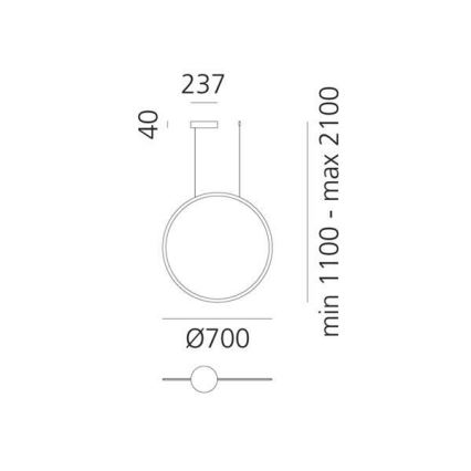Artemide 1992060APP - LED Dimmable chandelier on a string DISCOVERY LED/40W/230V 3000K bronze