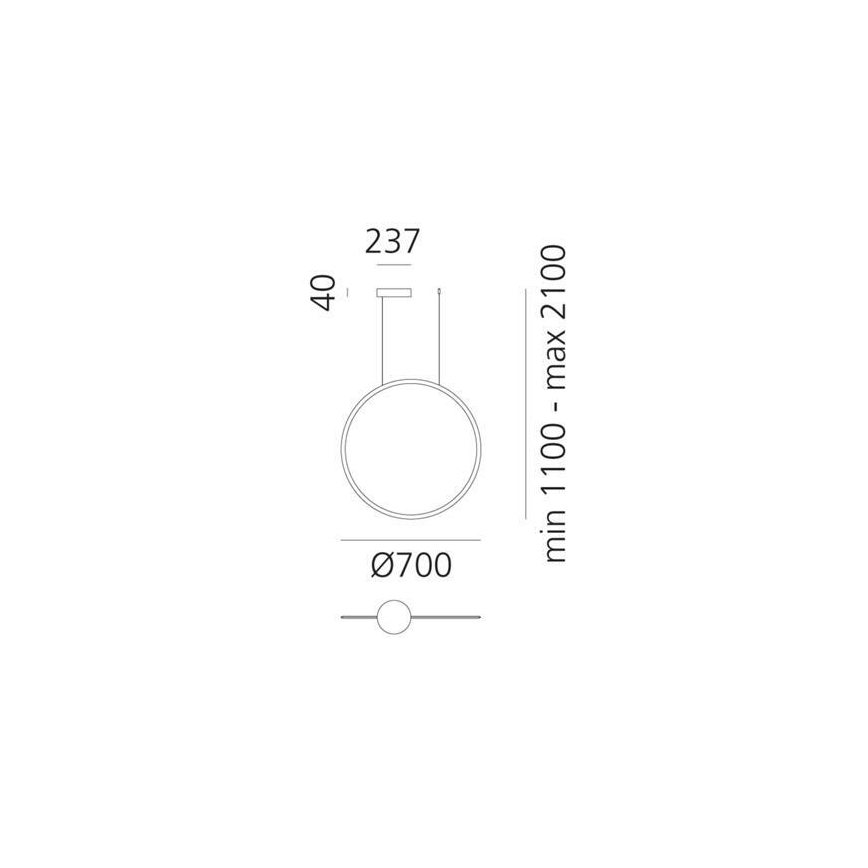 Artemide 1992060APP - LED Dimmable chandelier on a string DISCOVERY LED/40W/230V 3000K bronze