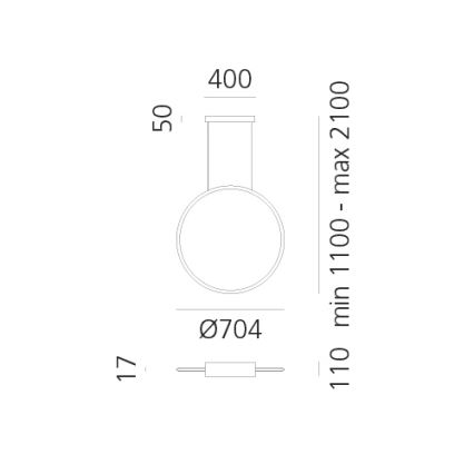 Artemide 1992230IN1APP - LED Dimmable chandelier on a string DISCOVERY LED/42W/230V 2700K black
