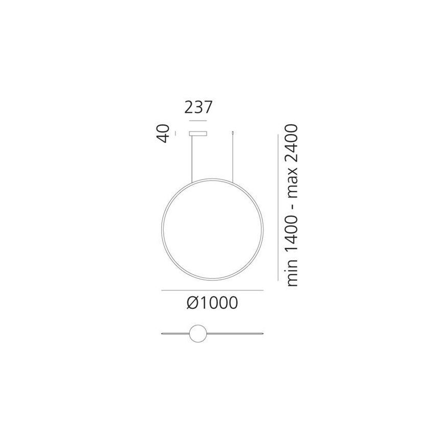 Artemide 1993010APP - LED Dimmable chandelier on a string DISCOVERY LED/60W/230V 3000K anthracite