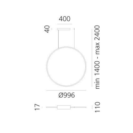 Artemide 1993210APP - LED Dimmable chandelier on a string DISCOVERY LED/71W/230V 2700-6500K anthracite
