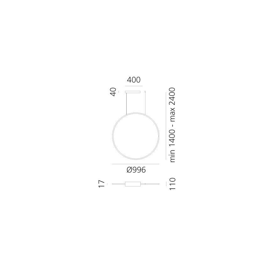 Artemide 1993330APP - LED RGBW Dimmable chandelier on a string DISCOVERY LED/59W/230V 2700-6500K black
