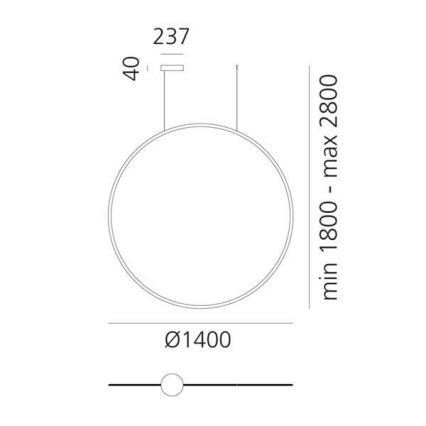 Artemide 1994010APP - LED Dimmable chandelier on a string DISCOVERY LED/80W/230V 3000K anthracite