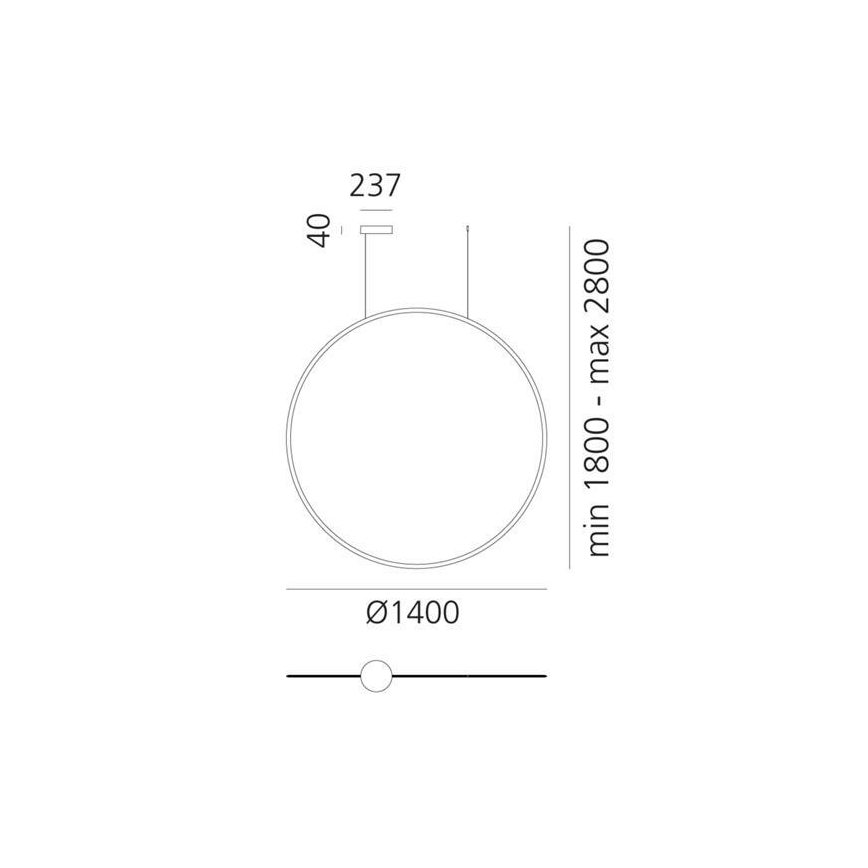 Artemide 1994030APP - LED Dimmable chandelier on a string DISCOVERY LED/80W/230V 3000K black