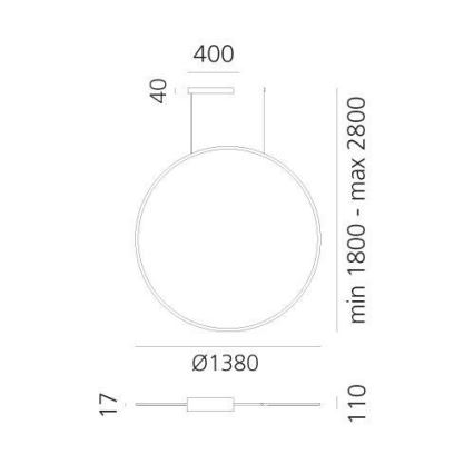 Artemide 1994310APP - LED RGBW Dimmable chandelier on a string DISCOVERY LED/79W/230V 2700-6500K anthracite