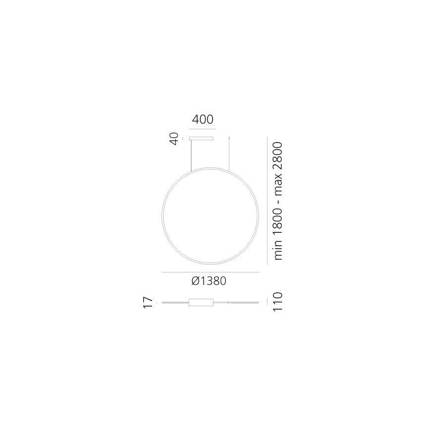 Artemide 1994310APP - LED RGBW Dimmable chandelier on a string DISCOVERY LED/79W/230V 2700-6500K anthracite