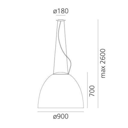 Artemide A242910 - Chandelier on a string NUR 2xR7s/11W/230V grey