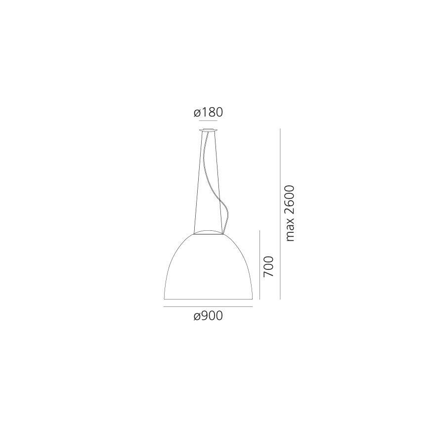 Artemide A242910 - Chandelier on a string NUR 2xR7s/11W/230V grey