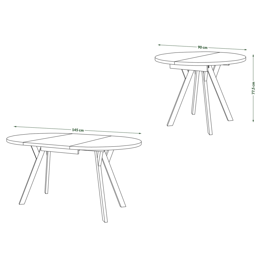 ARTUR Dining Table, Artisan Oak/Black