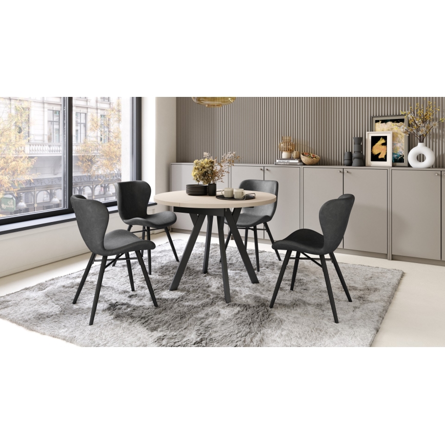 ARTUR Dining Table, Beige/Black