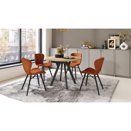 ARTUR Dining Table, Craft Oak/Black