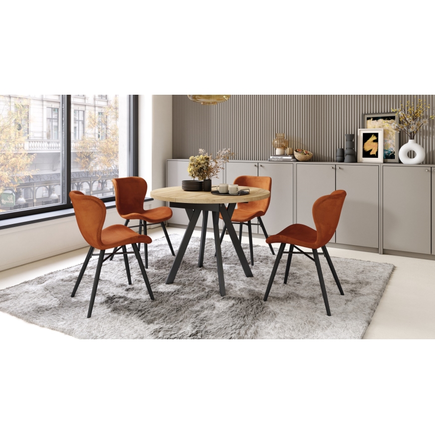 ARTUR Dining Table, Craft Oak/Black