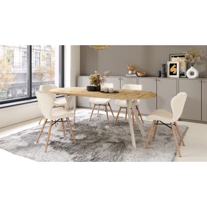 ARTUR Extendable Dining Table, Artisan Oak/Beige