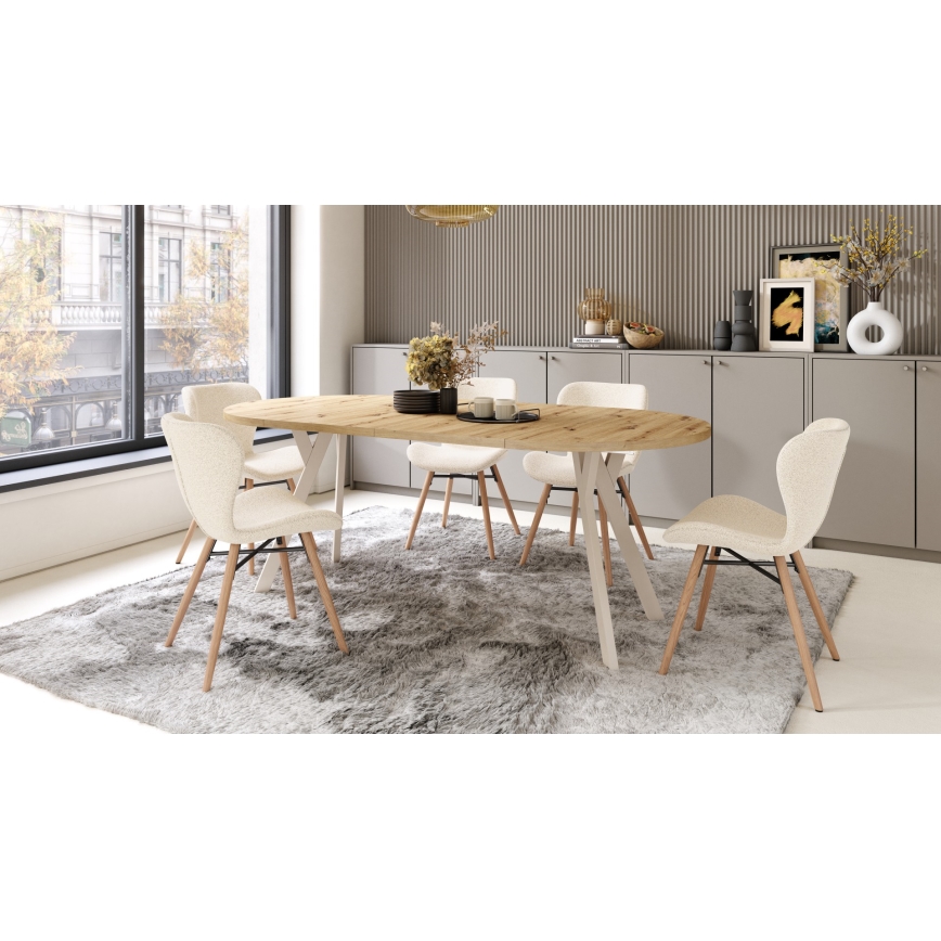 ARTUR Extendable Dining Table, Artisan Oak/Beige