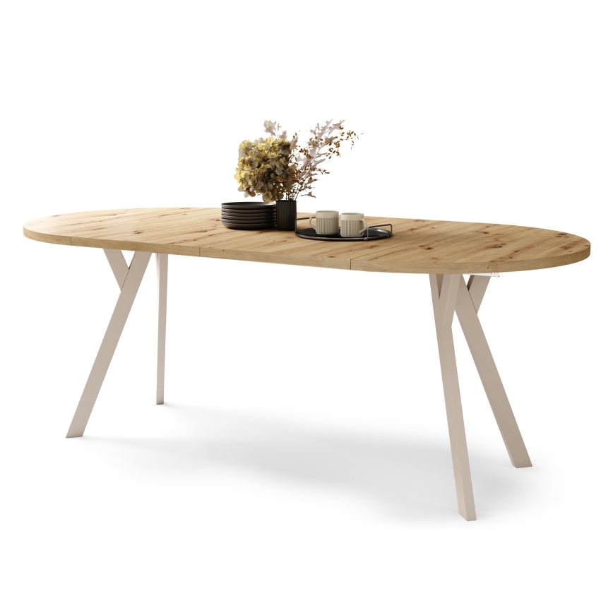 ARTUR Extendable Dining Table, Artisan Oak/Beige