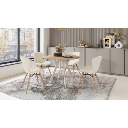 ARTUR Extendable Dining Table, Artisan Oak/Beige