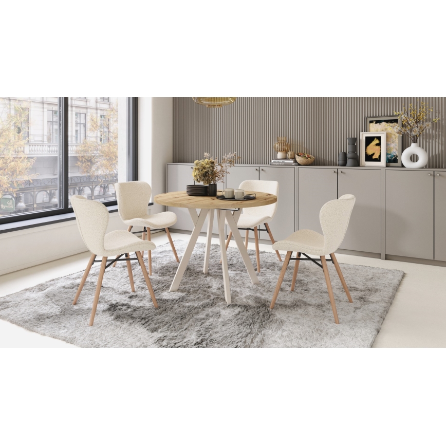 ARTUR Extendable Dining Table, Artisan Oak/Beige