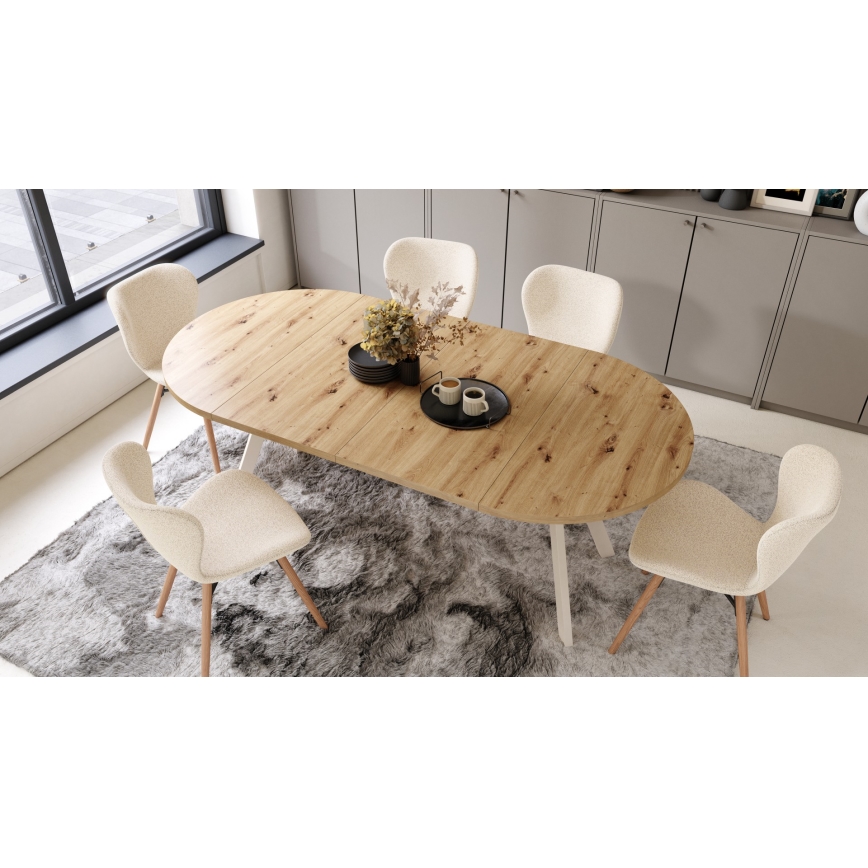 ARTUR Extendable Dining Table, Artisan Oak/Beige