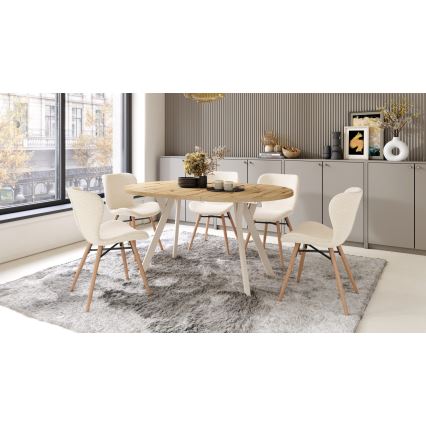 ARTUR Extendable Dining Table, Artisan Oak/Beige