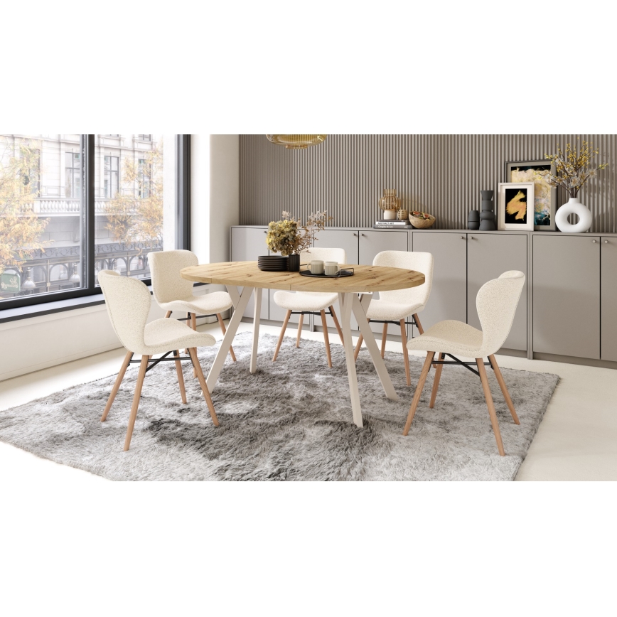 ARTUR Extendable Dining Table, Artisan Oak/Beige
