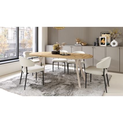 ARTUR Extendable Dining Table, Artisan Oak/Beige