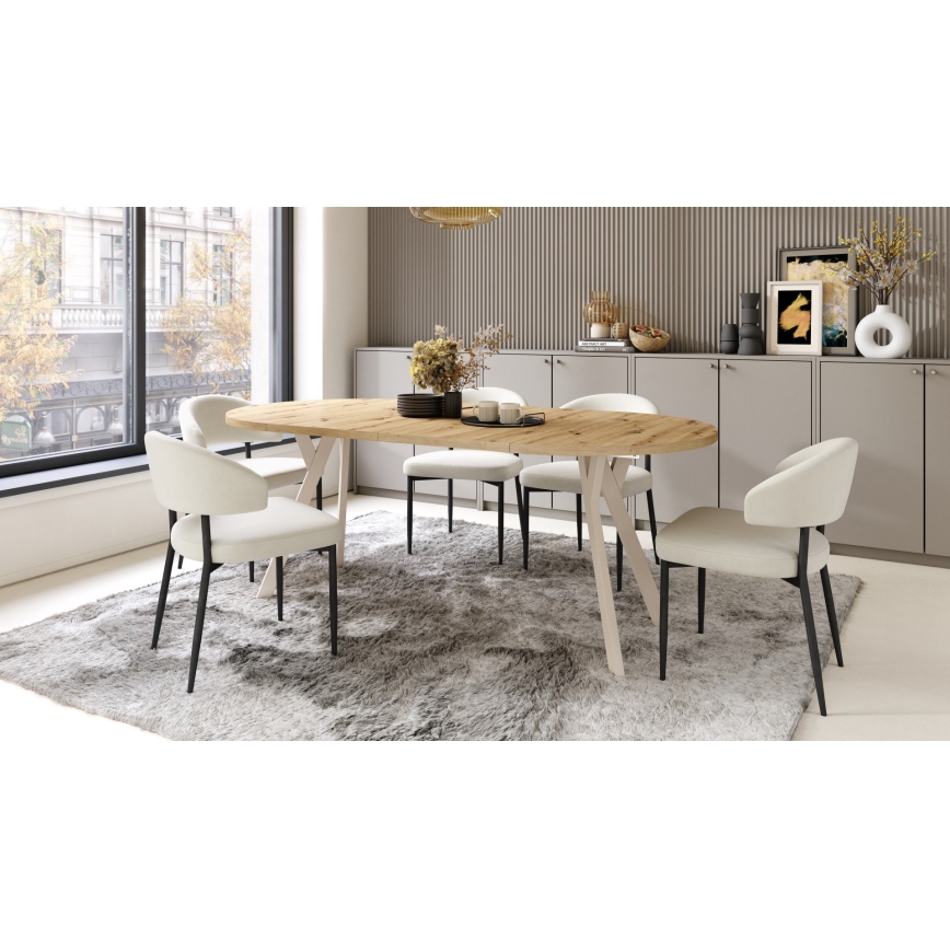 ARTUR Extendable Dining Table, Artisan Oak/Beige