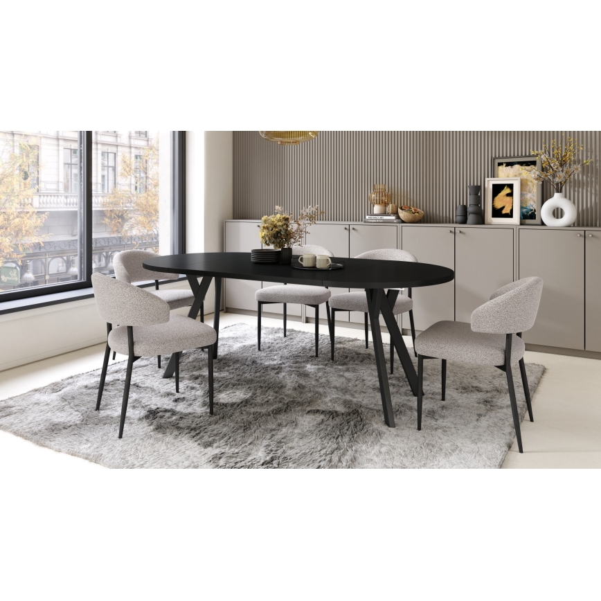 ARTUR Extendable Dining Table, Black