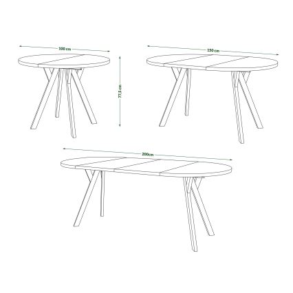 ARTUR Extendable Dining Table, Black