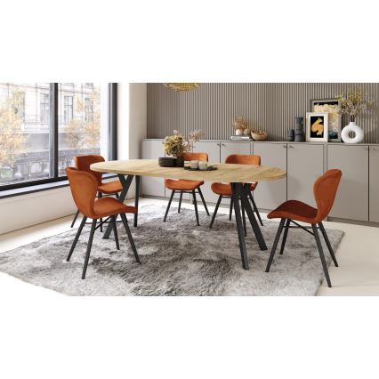 ARTUR Extendable Dining Table, Craft Oak/Black
