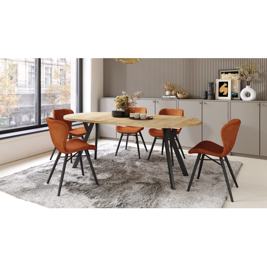 ARTUR Extendable Dining Table, Craft Oak/Black