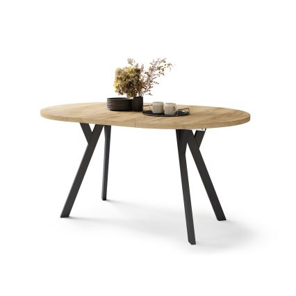 ARTUR Extendable Dining Table, Craft Oak/Black