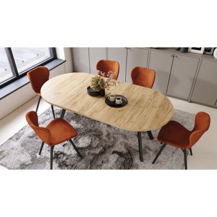 ARTUR Extendable Dining Table, Craft Oak/Black