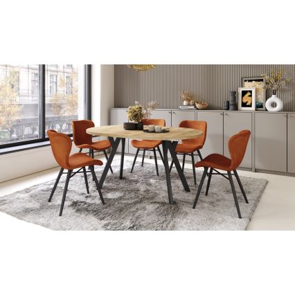 ARTUR Extendable Dining Table, Craft Oak/Black