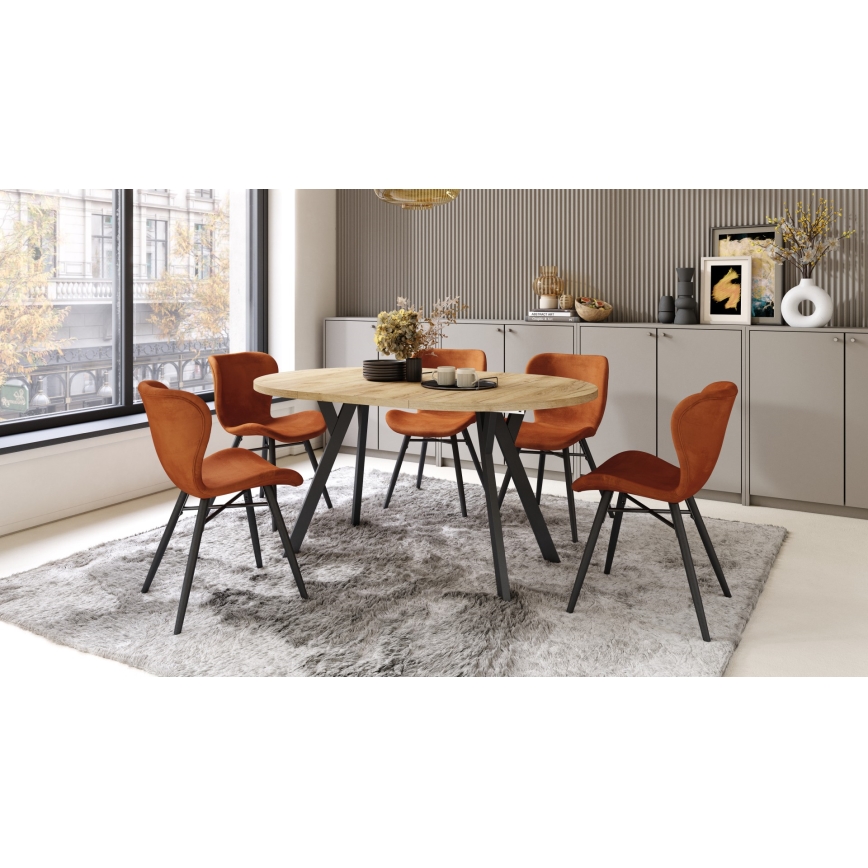 ARTUR Extendable Dining Table, Craft Oak/Black