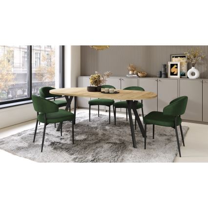ARTUR Extendable Dining Table, Craft Oak/Black