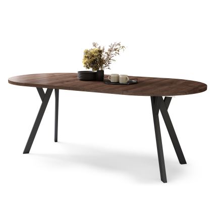 ARTUR extendable dining table, oak/black