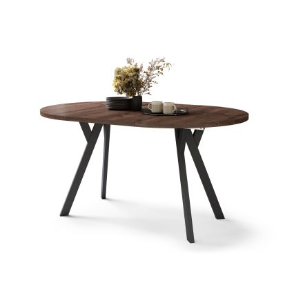 ARTUR extendable dining table, oak/black