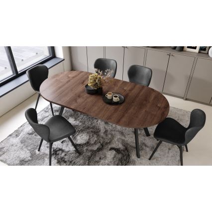 ARTUR extendable dining table, oak/black