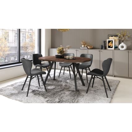 ARTUR extendable dining table, oak/black