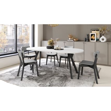 ARTUR Extendable Dining Table, White/Black