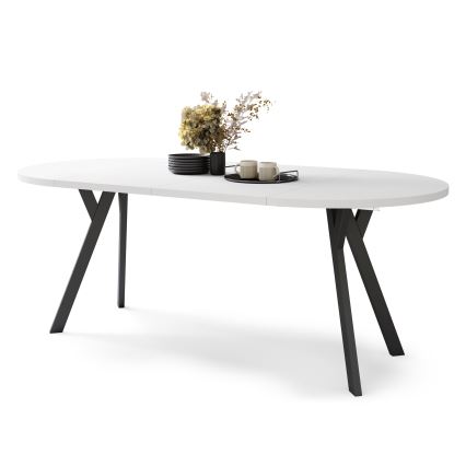 ARTUR Extendable Dining Table, White/Black