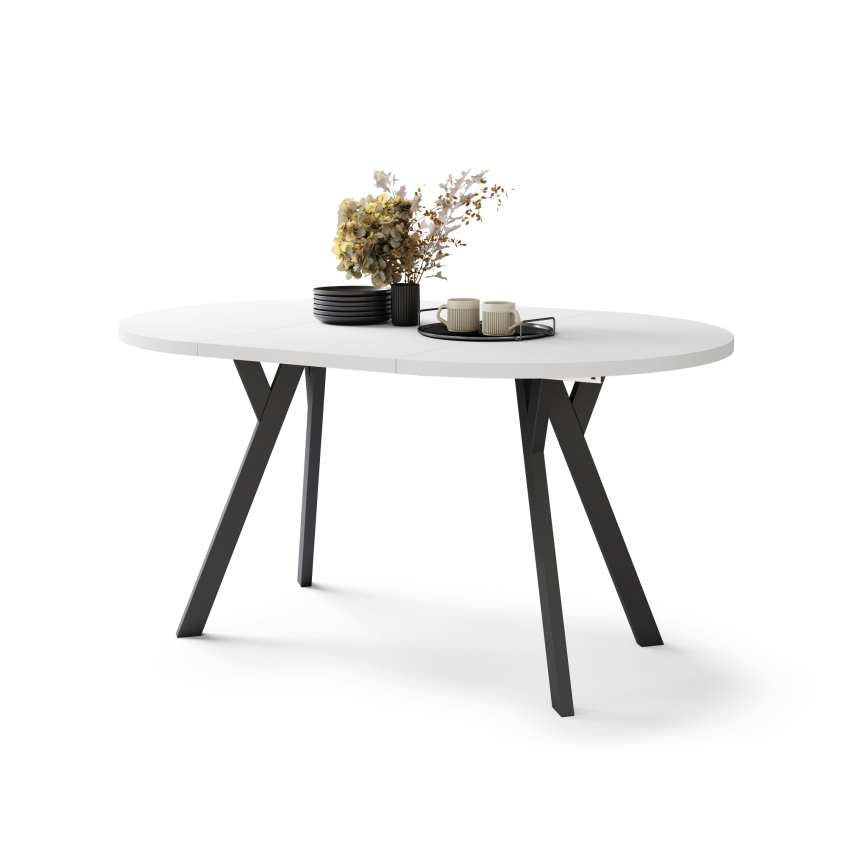 ARTUR Extendable Dining Table, White/Black