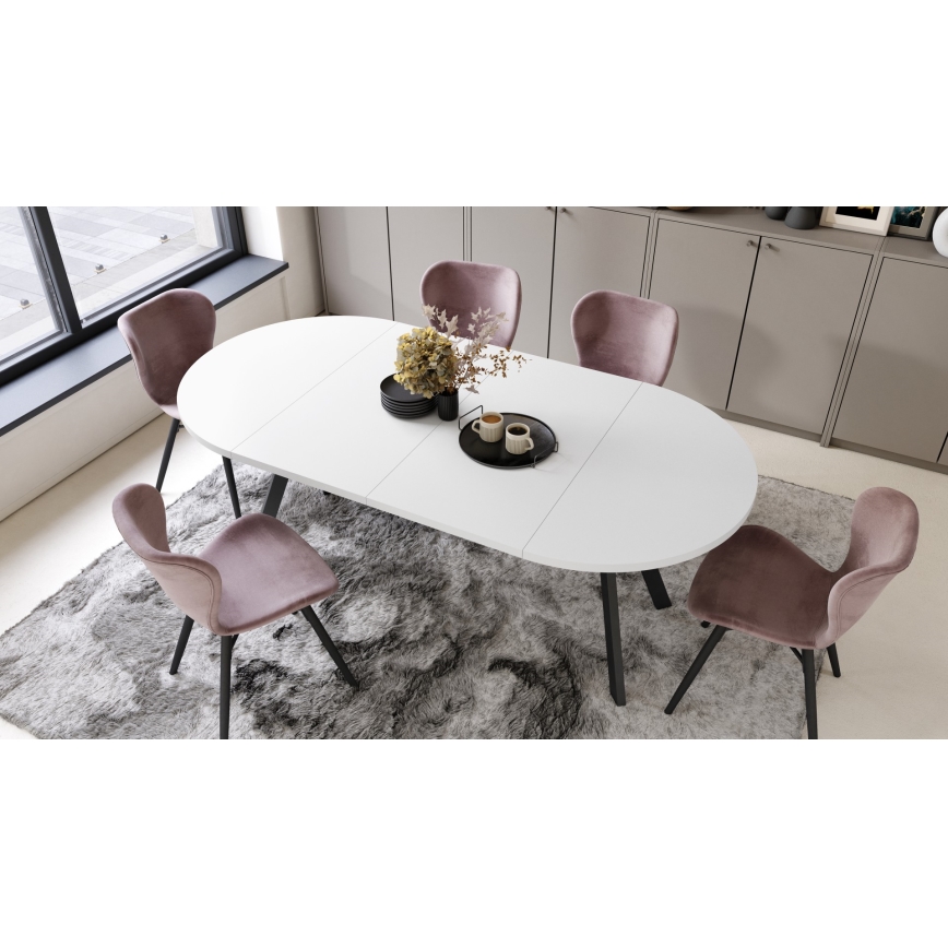 ARTUR Extendable Dining Table, White/Black